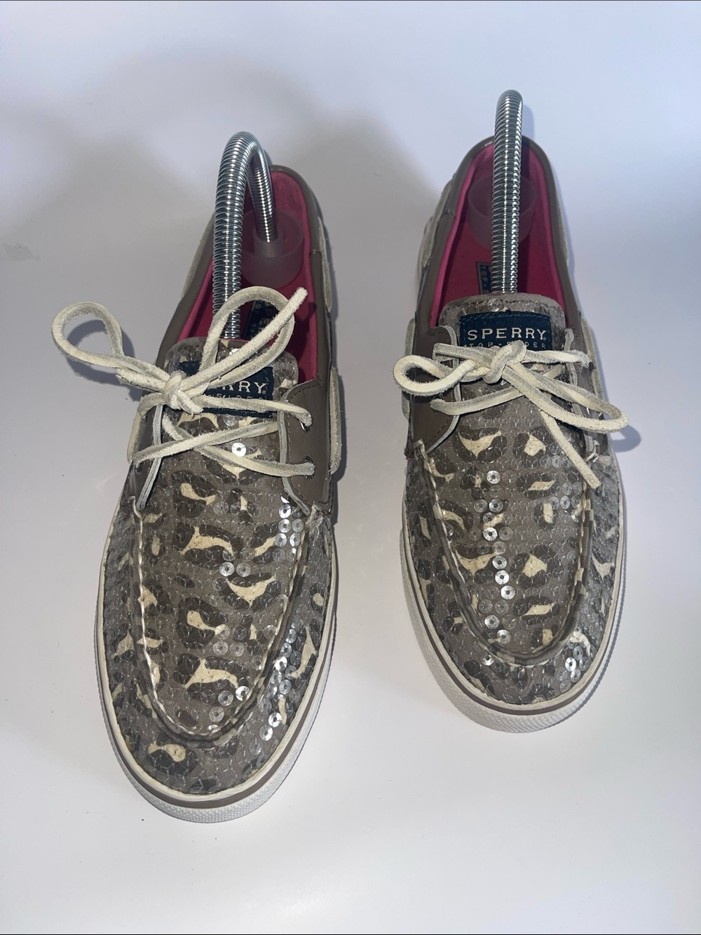 Sperry Gray Sequin Boat Shoes